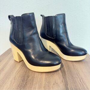 Madewell Women’s Marco Wooden Platform Chelsea Boots Size 8